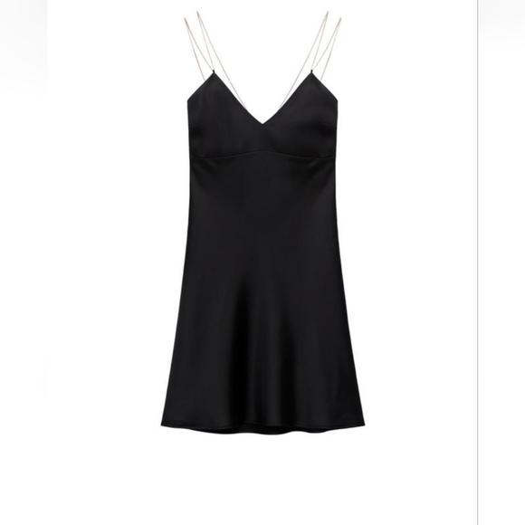 Zara | Chain Strap Satin Effect Dress - Picture 1 of 5